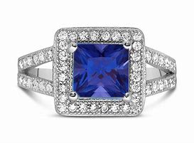 Image result for Blue Sapphire Halo Engagement Ring