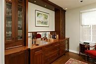 Image result for Wet Bar with Walnut Cabinets