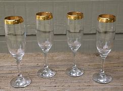 Image result for Gold Rimmed Champagne Glass