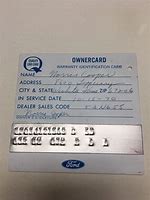 Image result for Ford Owner Card Warranty Identification Images