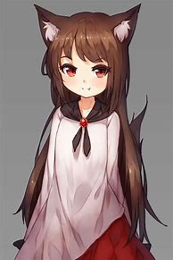 Image result for Anime Girl with Brown Hair and Wolf Ears Hoodie