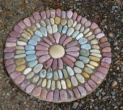 Image result for Pebble Mosaic Stepping Stone Designs