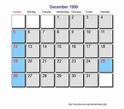 Image result for December 1999 Calendar