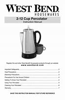 Image result for West Bend Coffee Maker Parts