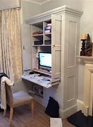 Image result for Computer Armoire with Fold Out Desk