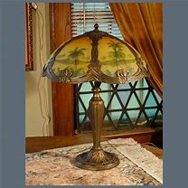 Image result for Reverse Painted Palm Tree Lamp