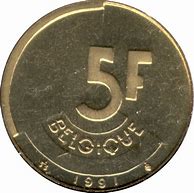 Image result for Belgique Coin 5F