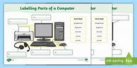 Image result for Label Computer Parts Worksheet