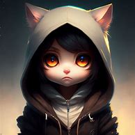 Image result for Anime Black Cat Girl in Hoodie