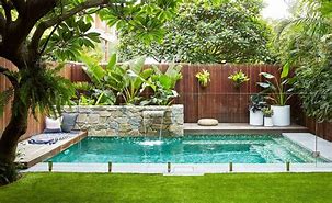 Image result for Small Backyard Pool Landscaping Ideas