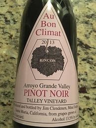 Image result for Talley Pinot Noir Arroyo Grande Valley