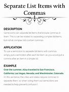 Image result for Using Semicolon and Comma
