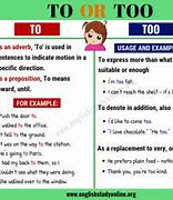Image result for To and Too Difference