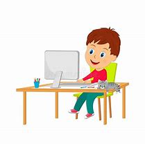 Image result for Cartoon Boy On Computer