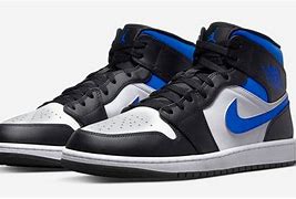 Image result for Air Jordan 1 Blue and White and Black