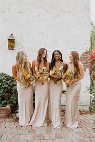 Image result for Champagne Polyester Bridesmaid Dress