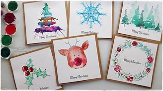 Image result for DIY Watercolor Christmas Cards