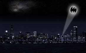 Image result for Bat Signal Gotham City Skyline