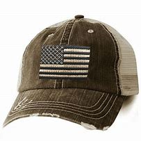 Image result for Distressed Black USA Flag Hat