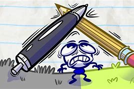 Image result for Cartoon Broken Ink Pen Apart with Spring