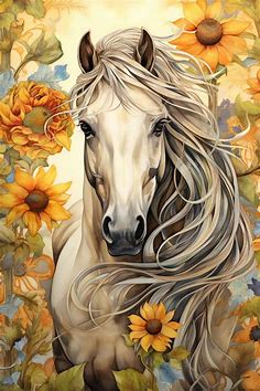 Sunflower Horse Digital Download Print Watercolor Horse - Etsy Canada in 2023 | Horse painting, Horse art ideas, Watercolor horse painting