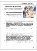 Image result for List of Memory Techniques