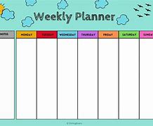 Image result for Weekly Planner Chart