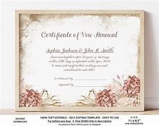 Image result for Free Printable Vow Renewal Certificate