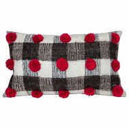 Image result for Black and White Pillows with Pom Poms