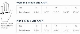 Image result for Women's Glove Sizes