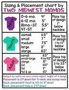 Image result for Shirt Size Chart Stickers