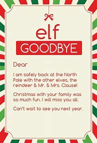 Image result for Elf Farewell Letter