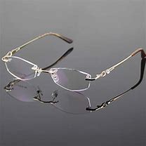 Image result for Women's Gold Rimless Eyeglasses