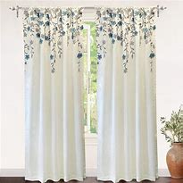 Image result for Blue Floral Curtains