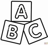 Image result for ABC Blocks Clip Art Black and White