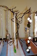 Image result for Wire Coat Hanger with Long Draped Ribbons and Pearls Attached