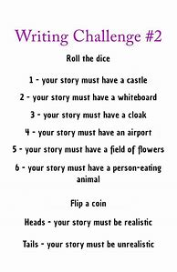 Image result for Writing Challenge Ideas