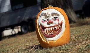Image result for Scary Clown Pumpkin
