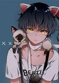 Image result for Cute Anime Boy with Cat