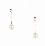 Image result for Double Pearl Earrings Barbell 14K