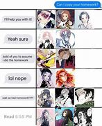 Image result for Can I Copy Your Homework Meme Anime