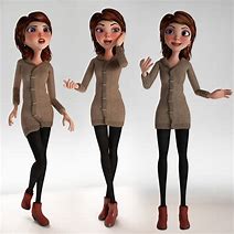 Image result for Cartoon Girl Rigged 3D Model