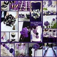 Image result for Purple and Black Wedding Decorations