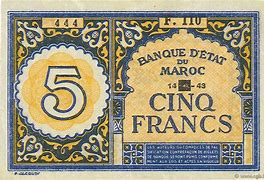 Image result for Morocco 5 Francs