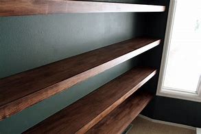 Image result for Solid Wood Wall Shelf with Brackets