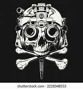 Image result for Skull with Helmet with Night Vision