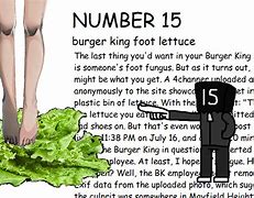 Image result for Number 15 Burger King Foot Lettuce Meme