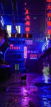 Image result for Neon Blue City Aesthetic