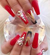 Image result for Maroon Nails Gold Accent