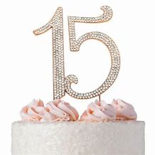 Image result for Gold Number 15 Cake Topper
